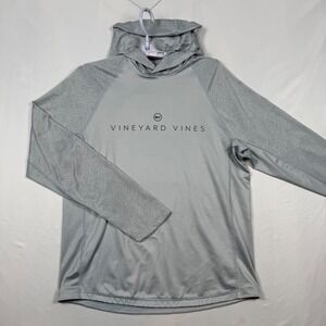 Vineyard Vines Performance Hoodie Long Sleeve Gray Topos Mens Small Lightweight